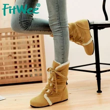 Женские сапоги для русской зимы с круглым носком полусапожки с отворотами женские теплые ботинки с поперечными ремешками зимние полу сапоги на меху размер 30-52