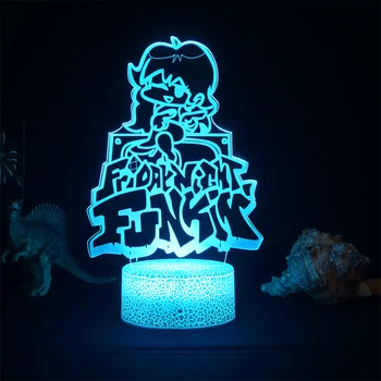 Piątek noc Funkin pokój do gier figurka postaci z gry FNF LED lampka nocna Panel oświetleniowy Led lampa 3D śliczna ozdoba do pokoju na prezent dla przyjaciół tanie i dobre opinie Night Light angel CN (pochodzenie) Lampki nocne Żarówki halogenowe Touch HOLIDAY 0-5 w
