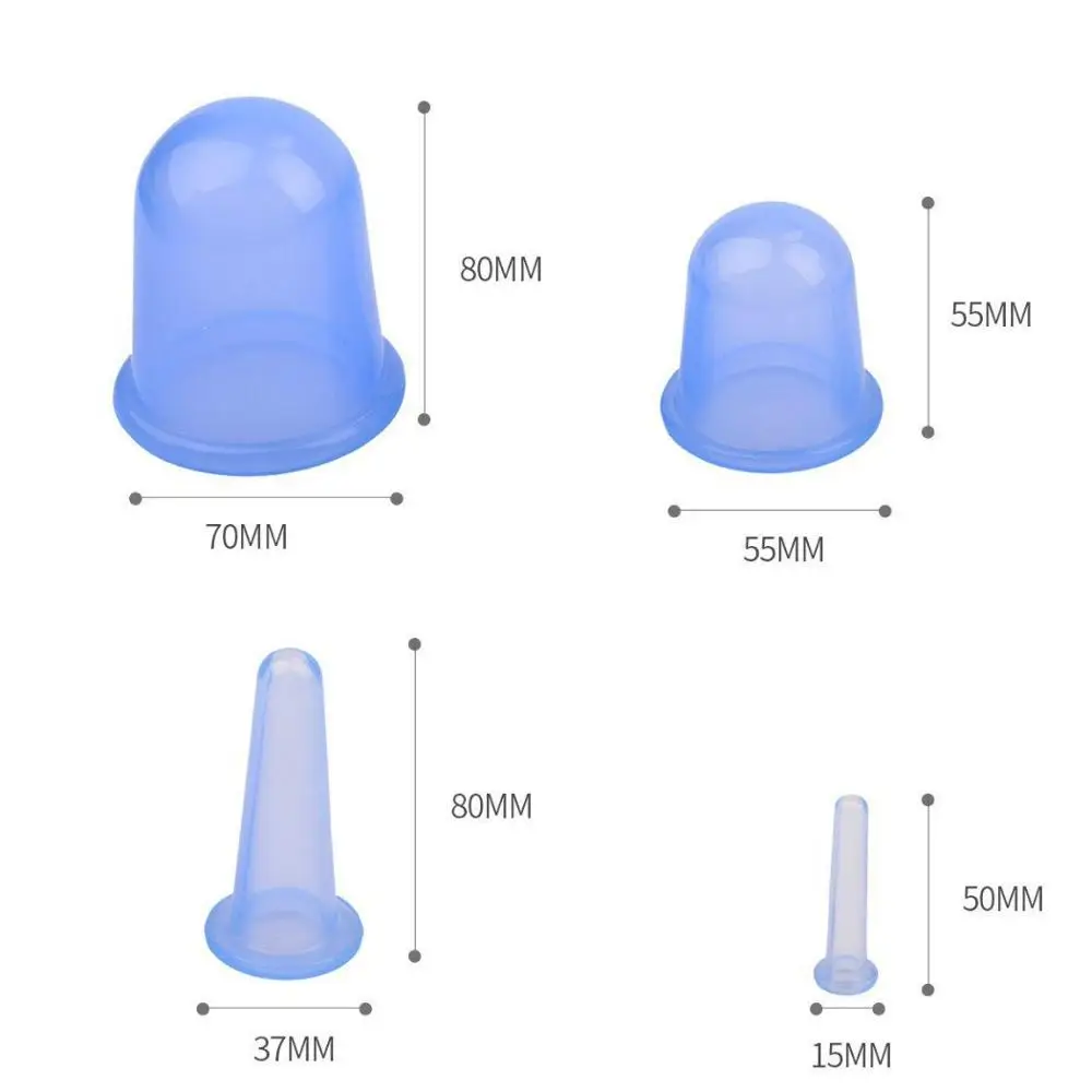Silicone Chinese Suction Cups jar vacuum cans for body face Neck massage Vacuum Silicone  Cups Health care