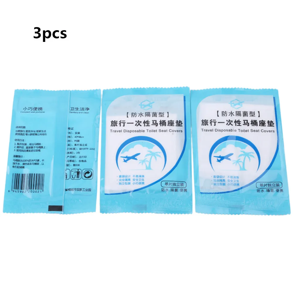 3 pcs 1 шт. ПЭ каверы для ободка унитаза Чехлы Портативный Водонепроницаемый безопасности Туалет сиденье коврики отель для отдыха на открытом воздухе Аксессуары для ванной комнаты - Цвет: 3 pcs
