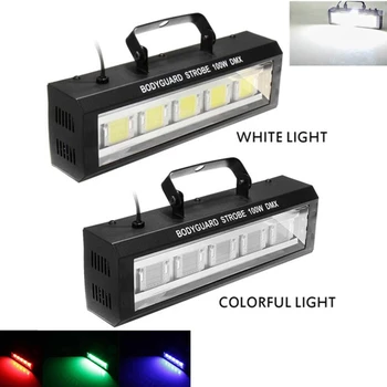 

100W Strobe Light Adjustable Speed/Auto/Sound Control Colorful/White 100W LED Stroboscope LED KTV Disco DJ Flashing Stage Lights