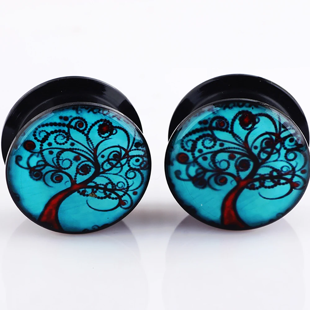 

JUNLOPWY Black Acrylic Ear Plugs And Tunnels Expander Ear Gauges Reamer earring Dermal Piercing stud dilataciones oreja 0G