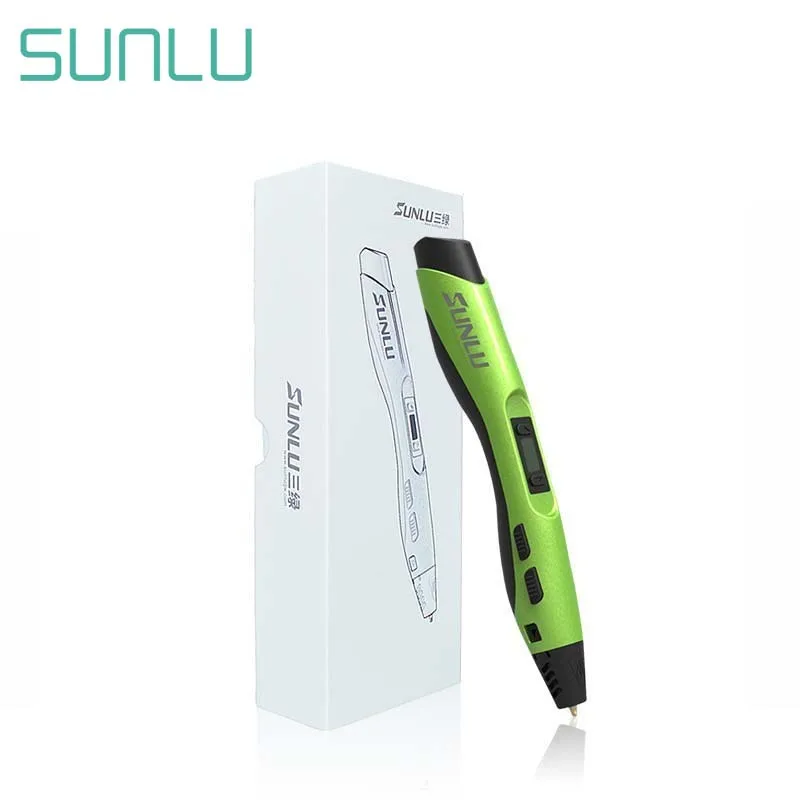 

Green Color 3D Printing Pen For Children Scibble With PLA Filament Refills Gift Box Set SUNLU Low Temperature 3D Drawing Pens