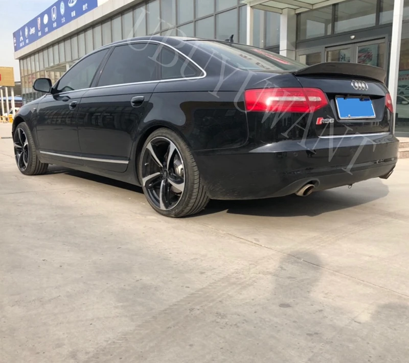 Для Audi A6 C6 2009 2010 2011 2012 углеродное волокно в бельгийском стиле внешний задний спойлер багажника автомобиля хвост загрузки крыло украшения