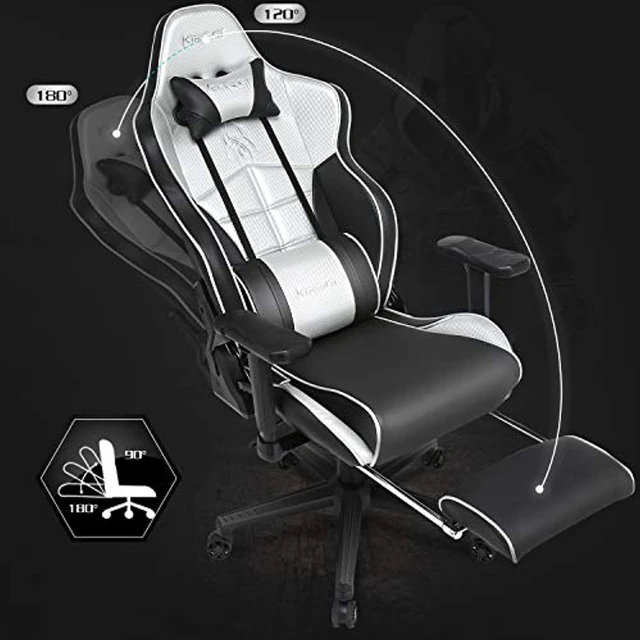 Kirogi Chaise Gaming, Fauteuil Gamer Ergonomique avec Support