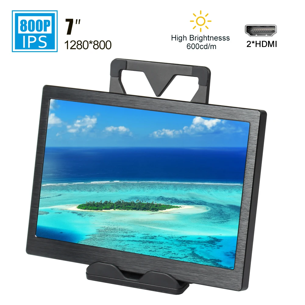 7 дюймов 1280X800 портативный монитор ips экран двойной колонки miniHD ЖК дисплей для