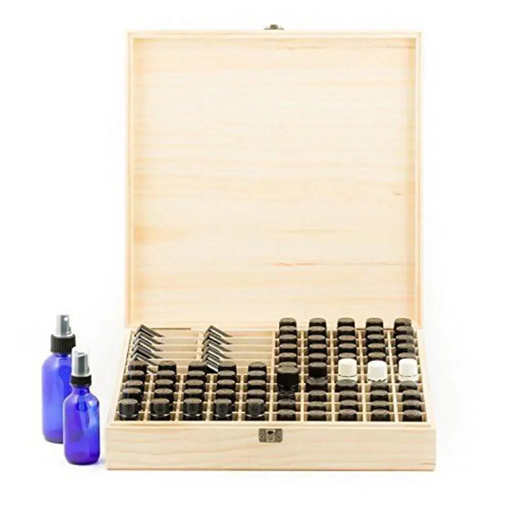 

Wooden Essential Oil Storage Box 87 Compartment High Hardness Beautiful Organizer For Jewelry Home Decoration