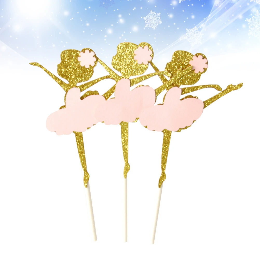 10PCS Cake Toppers Princess Dress Paper Cake Picks Fruit Picks Cake Decorating Toppers for Dinner Event