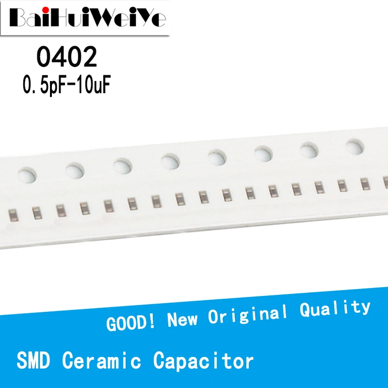 100PCS/LOTE 0402 SMD толстая пленка Бескорпусные Многослойные Керамика конденсатор с