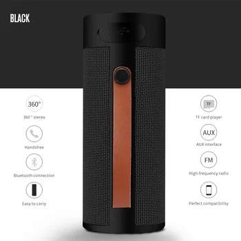 

Bluetooth speaker outdoor sports subwoofer portable cylindrical soundbar music center supporting AUX/TF/FM/USB Caixa de som
