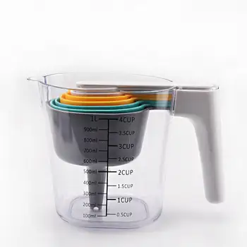 

9-Piece Measuring Spoon With Scale Food Grade Practical Combination With Funnel 1000 ml