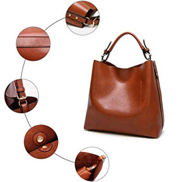 Женские сумки через плечо кожаные сумочки модные сумки большой емкости (коричневый)