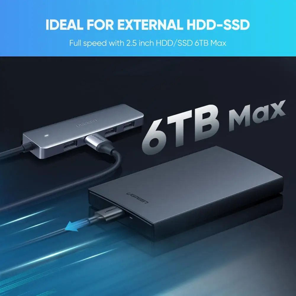 Ugreen-hub Adaptador Usb tipo c para Usb 3.0 Compatível com Macbook Pro Ipad Pro Samsung Galaxy Note 10 S10 - Imagem 5