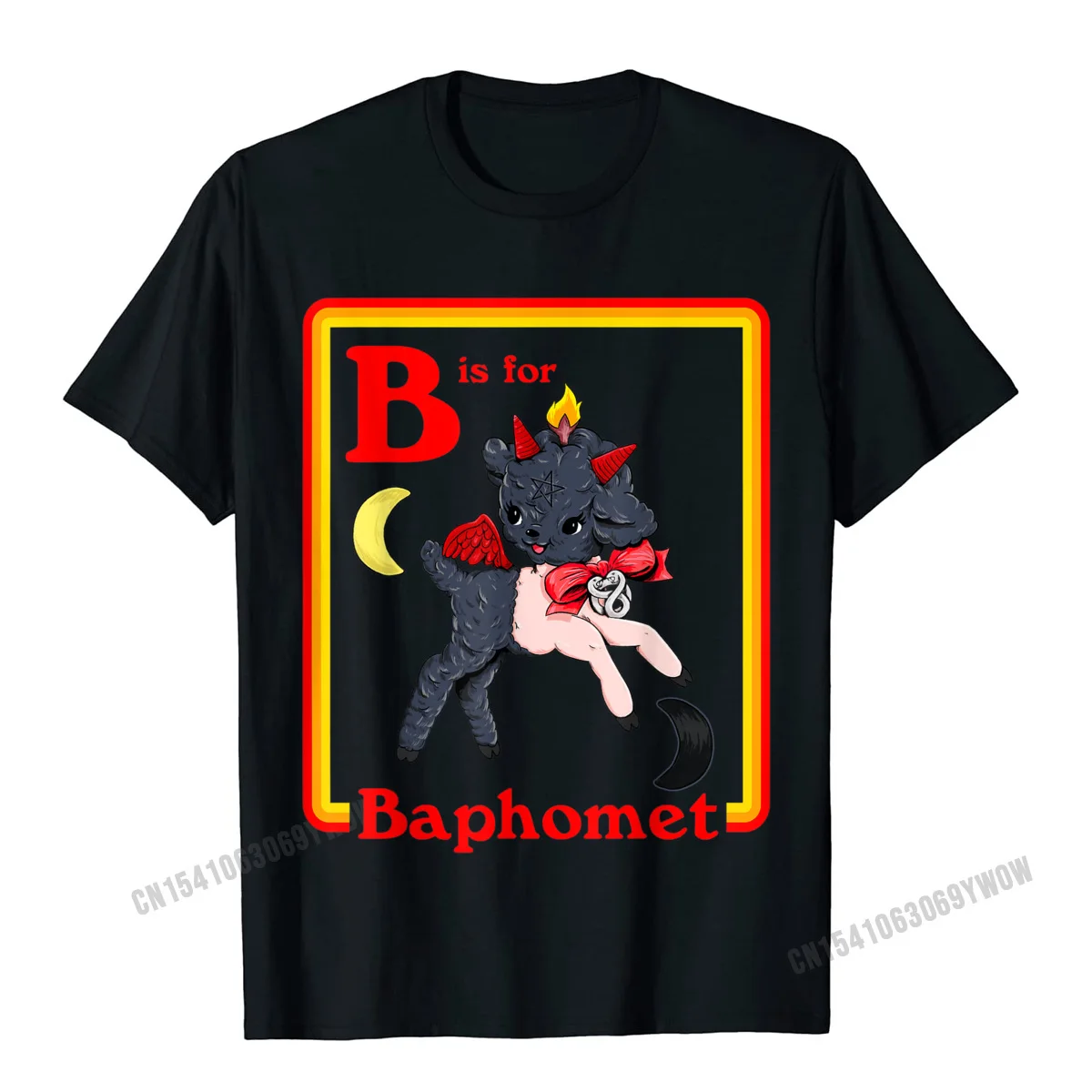 Normal Design Tops Shirts Short Sleeve for Men Cotton Fabric Summer Fall Crewneck T-Shirt Funny Tee Shirts Rife B for Baphomet Satanic Cute Devil Retro Vintage Satan Tarot T-Shirt__904 black