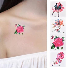 66 Sheets/Set Hot Small 3D Flower Butterfly Series Temporary Tattoo Arm Leg Finger Art Waterproof Stickers Women Girls Body Art