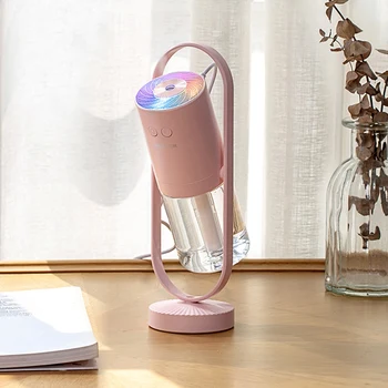 

Ultrasonic ProjectionAir Humidifier 360 Free Degrees Rotation USB Aroma Diffuser Mini Car Humidifier with LED Lamp Pink