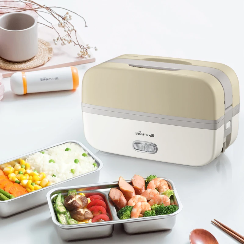 

Portable Electric Lunch Box Rice Cooker Pluggable Heating Insulation Double Layer Cooking Preservation Separate Liner