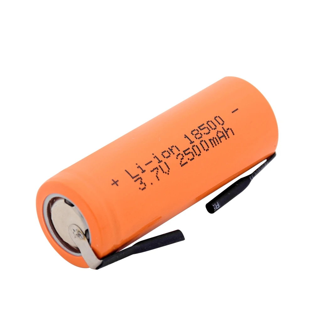 GTF 3,7 V 18500 литий-ионный аккумулятор 2500mAh с 2 сварочными вкладками 18500 2500mAh литий-ионный аккумулятор для светодиодного фонарика