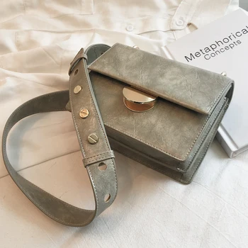 

European Retro Fashion Female Flip Small Square bag 2019 New High Quality Women's Designer Handbag Lock Shoulder Messenger Bag