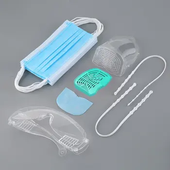 

10pcs Disposable Masks + Goggles + 1pcs Recyclable Protective Mask Anti-Dust Masks Outdoor Efficient Anti-fog Masks Safety