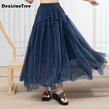 

2020 vintage traditional chinese style hanfu dynasty women dance costumes fairy embroidery ancient chiffon skirt and top sets