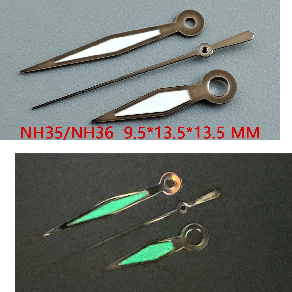 Watch accessories watch pointer NH35 hands black gold hands green super luminous, suitable for NH35, NH36 movement A33