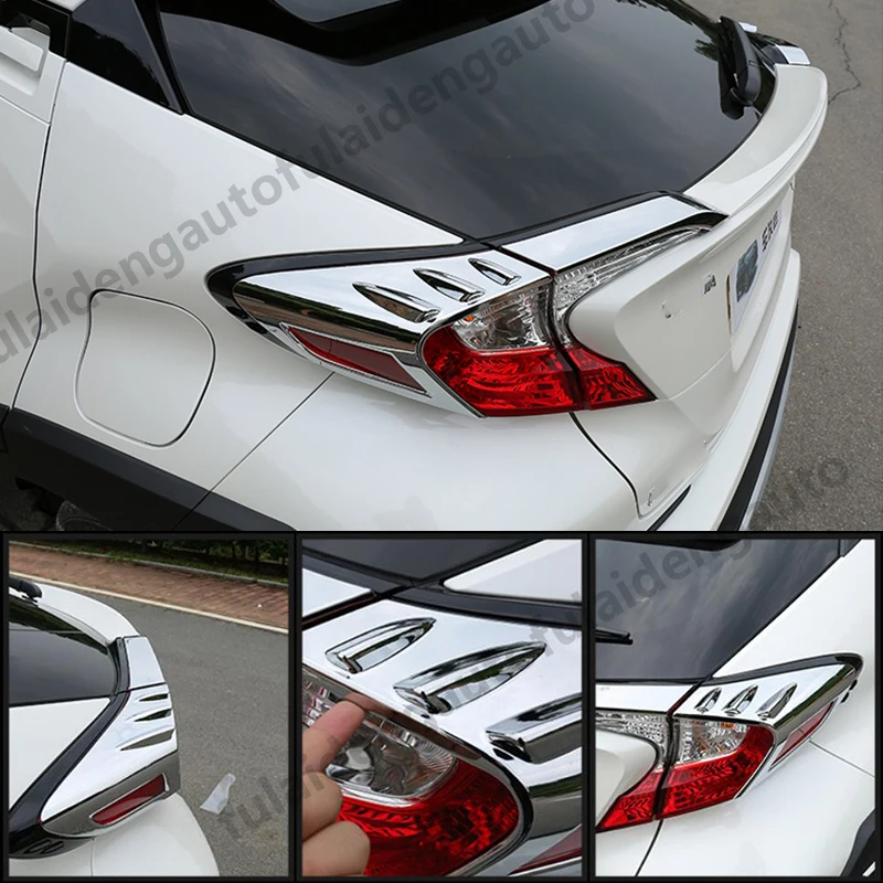 Для Toyota CHR C-HR- углеродное волокно ABS хром Автомобильный задний фонарь лампа Декор крышка отделка автомобиля Стайлинг Аксессуары