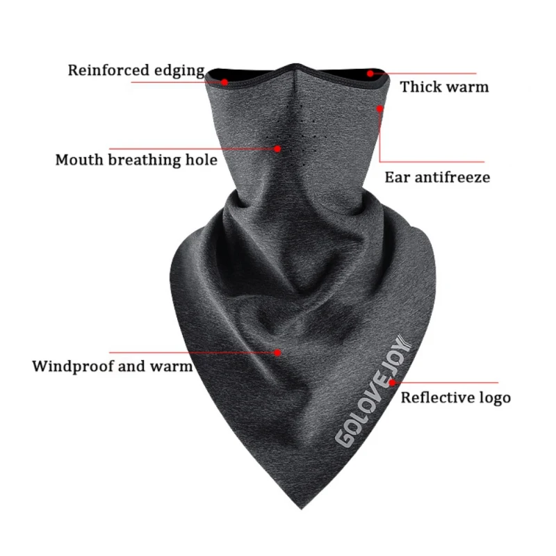 Winter Motorcycle Face Mask Windproof Fleece Ski Cycling Sport Face Cover Warm Neck Scarf Breathable Balaclava Bandana Men Women