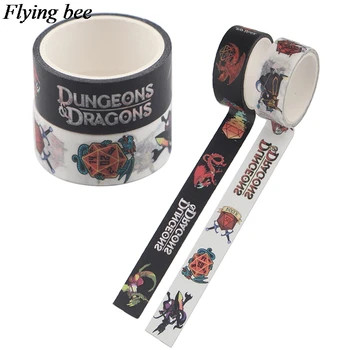 

Flyingbee 15mmX5m Dragon Washi-Tape Decorated Scrapbooking Sticker Paper Washi Tape DIY Adhesive Tapes X1049