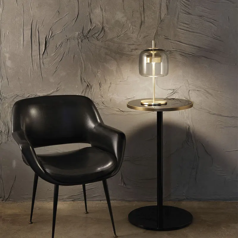 

Simple Creative Nordic LED Glass Light Warm Study Bedroom Living Room Designer Modern Light Luxury Decorative Bedside Lamp