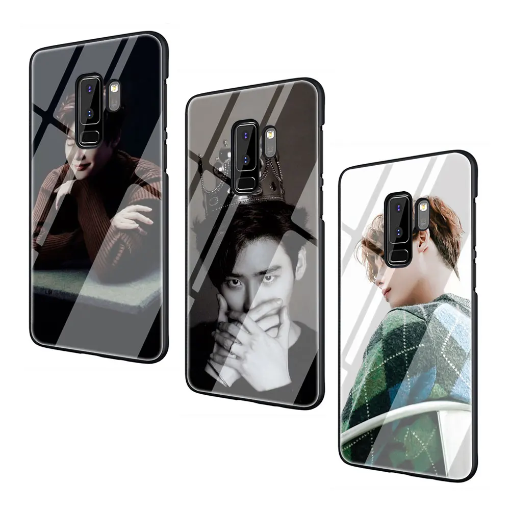 Ли Чон Сук закаленное Стекло TPU черный чехол для Galaxy S7 Edge S8 S9 S10 Plus, Note 8, 9, 10, A10 20 30 40 50 60 70
