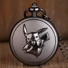 Модные карманные часы Pikachu кварцевые карманные часы для женщин и мужчин ожерелье старинные часы с цепочкой