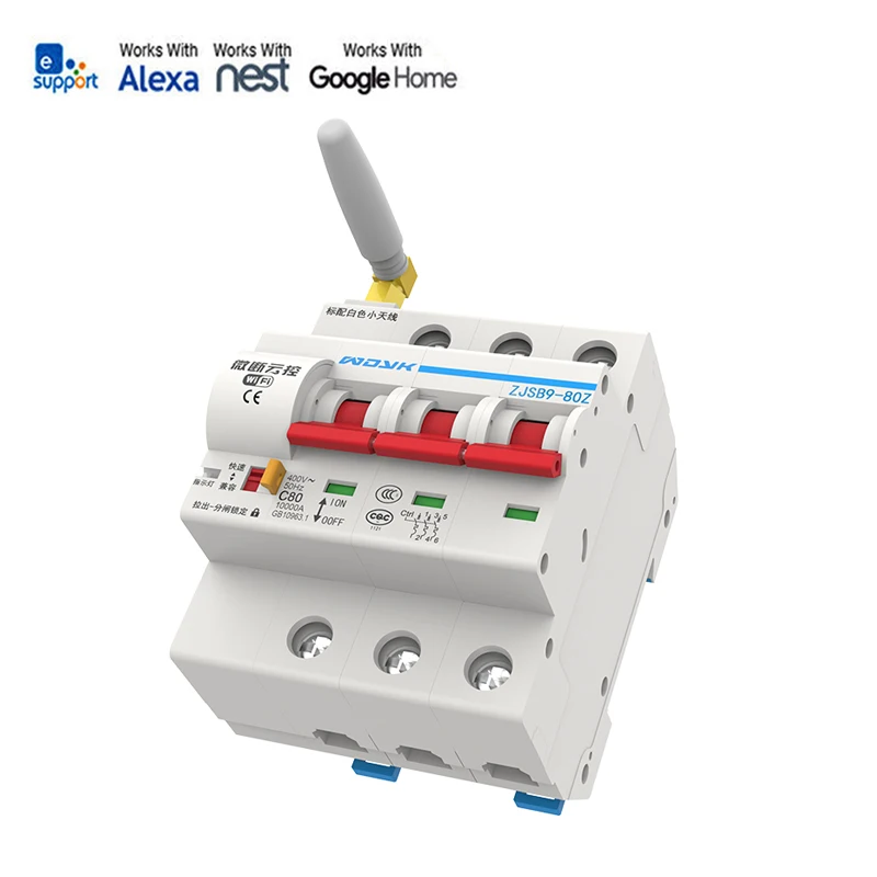 

3P 16A/32A/80A/100A Smart home WiFi Circuit Breaker eWelink App Remote Control Work with Alexa Google Home Automation Breaker