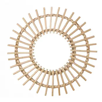 

Rattan Innovative Art Decoration Round Makeup Mirror Dressing Bathroom Wall Hang
