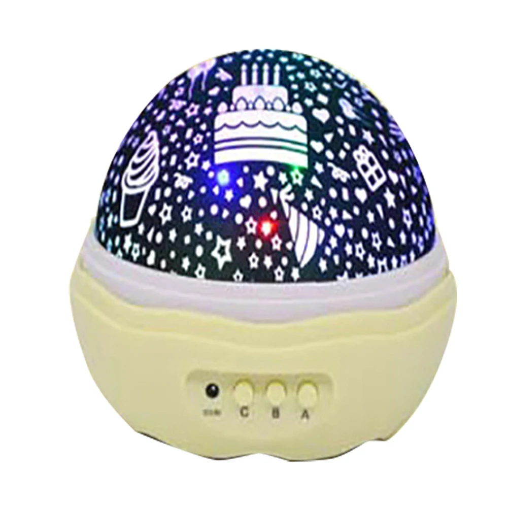 Цвет: желтый Small Bedsides 360-degree Rotating Star Decorative Kids Projection Lamp Romantic LED Bulb Gift Night Light Toys Bedroom Home - Цвет абажура: Цвет: желтый