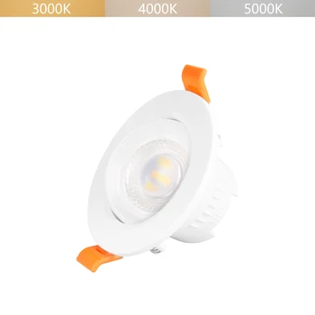 

5W Small Angled LED Recessed Spot Lamp Downlight Warm and Cool White Lighting Adjustable Ceiling Hole Diameter 65-80MM 1 Lamp