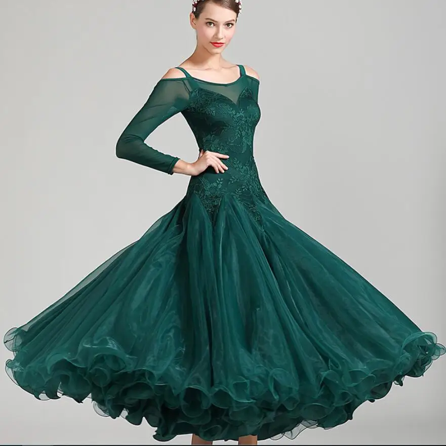 Ballroom Dance Dress Tango Modern Waltz Standard Competition Stones Dress 1942 