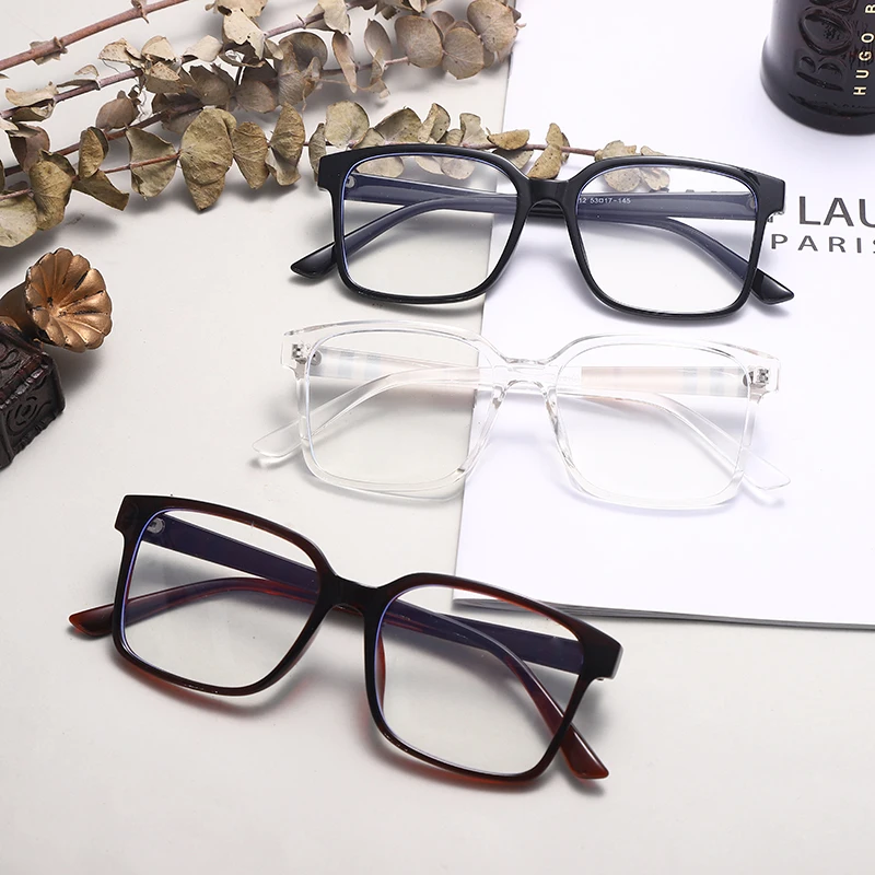 Retro Square Anti Blue Light Optical Reading Glasses Frames for Men Women Fashion Computer Prescription Eyeglasses