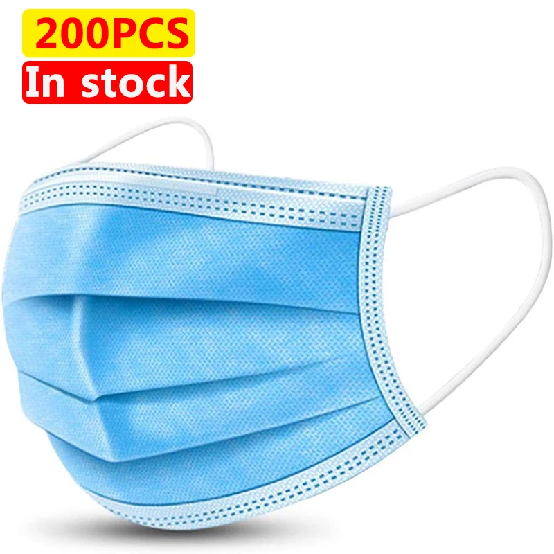 

10-200PCS Anti-dust Safe Breathable Mouth Mask Dental Disposable Kids Adult Ear loop Face Surgical Hypoallergenic Masks Filter