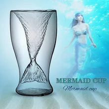 Горячая Распродажа креативная стеклянная чашка русалки с двойными стенками для красного вина смешанный стеклянный коктейльный хрустальный стеклянный подарок-сюрприз
