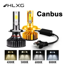 HLXG Mini Canbus lampada H4 H7 LED Auto Scheinwerfer 12V 10000LM 4300K 6000K 8000K Lampe H3 h1 9005 HB3 9006 HB4 H8 H9 H11 glühbirne(China)