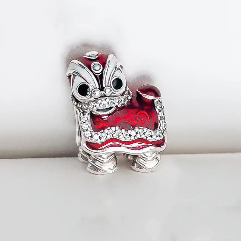 

New Oriental Creative Lion Dance Beads Authentic 925 Sterling Silver Beads Fit Original Pandora Bracelet For Women Diy Jewelry