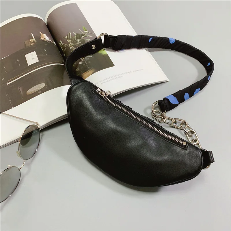 Waist Pack Female Purse Genuine Leather Waist Bag Pouch Bags for Women Fashion Diamond Small Messenger Bag Net Red Chest Bag