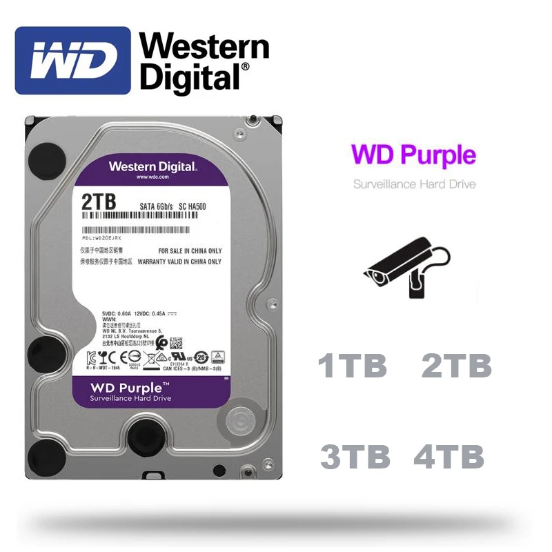 NEW Western Digital WD Purple Surveillance HDD 1TB 2TB 3TB 4TB