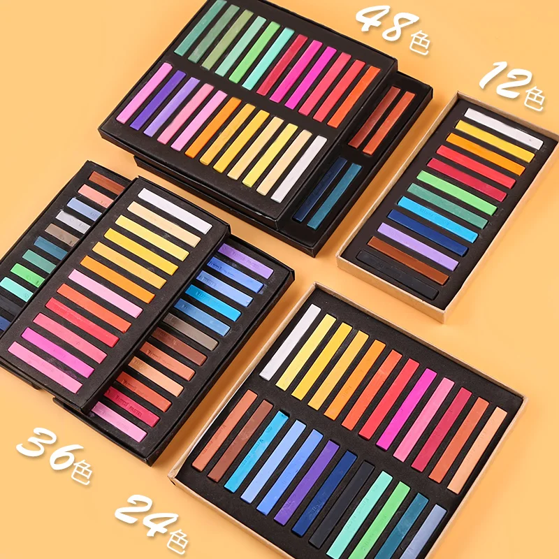 Maries Square Pastel Set 12/24/36/48 Color Soft Dry Pastel Artist Chalk Stick Non Toxic for Art Drawing Painting Supplies