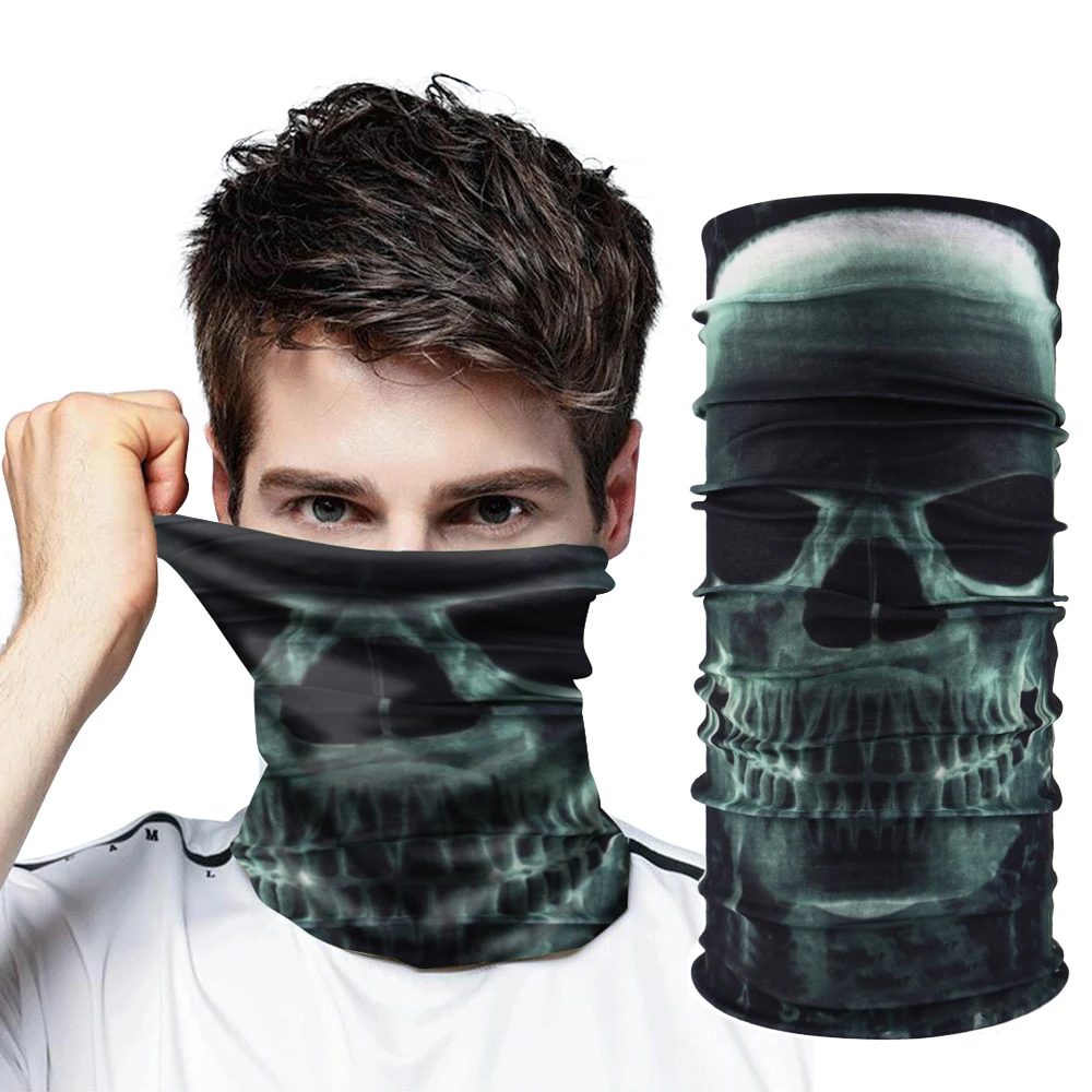 

Fashion Skull Printed Outdoor Multifunctional Rock Cool Man Face Mask Bandana Scarf Motorcycle Tube Neck Gaiter
