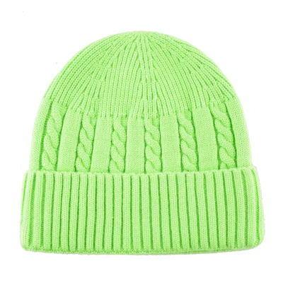 Женские шапки для мужчин, однотонные вязаные шапки, осенние шапки Skullcap, новая зимняя унисекс шапка бини, милые мягкие теплые шапки, женские шапки, homme - Цвет: Green1