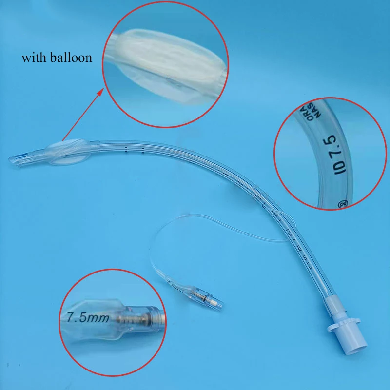 Disposable Endotracheal Tube with Balloon Animal Oral Nasal Intubation Pet Anethesia First Aid Trachea Cannula 2.5mm-8mm 10Pcs
