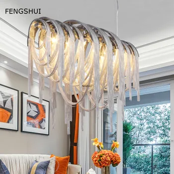 

Nordic LOFT Tassel Chain Pendant Lamp Design Art Luxury Led Living Dining Room Bedroom Hanging Lamp Home Villa Decor Luminaries