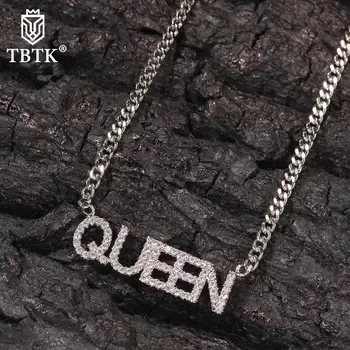 

TBTK Custom Mini Name Pendant Necklace Personalized Letters Iced Out Cubic Zirconia Pendant Necklace Women Best Friend Gift